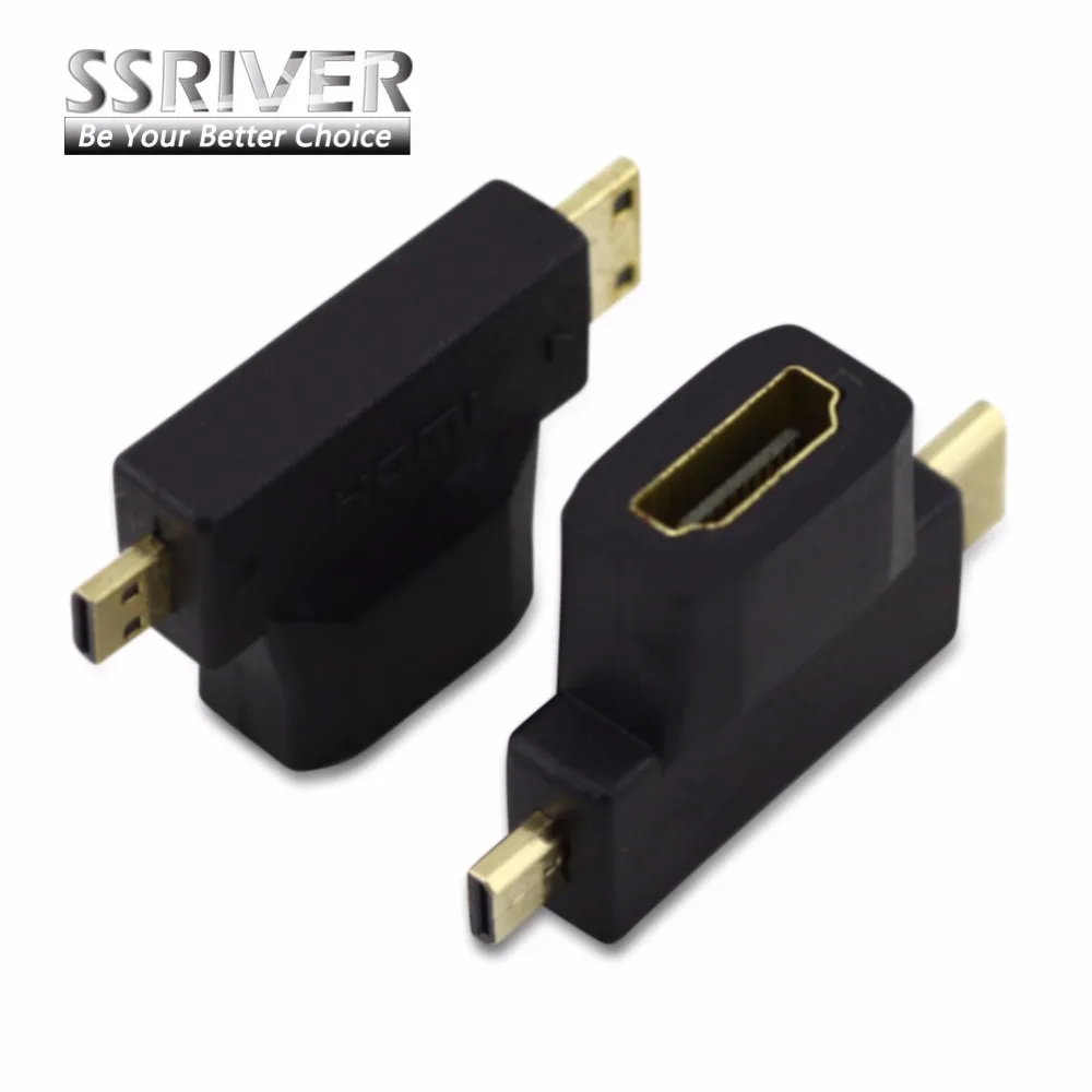 SSRIVER 10 шт./лот HDMI Micro/MINI DM/CM Мужской к Женский AF тройной cd революционный телефон