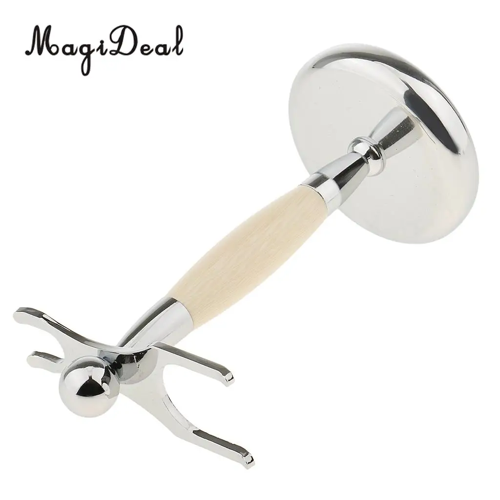 MagiDeal Men Barber Alloy Shaving Brush Safety Razor Holder Rack Stand 2 Prongs salon shaving tool Brush Holder