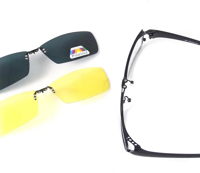 Очки унисекс, оправа для очков, мужские, без оправы, дизайн, оптические очки, оправа для женщин, 2 шт., клипсы, солнцезащитные очки, желтые, очки для ночного видения