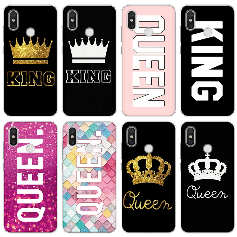 

King Queen Case For Xiaomi Redmi Go S2 Note 3 4 Global 3 4 6 Pro Prime 4X 5A 5 6 7 Pro 3S 4A 4X 5 Plus 5A 6A 7 Mi 9 SE TPU Coque