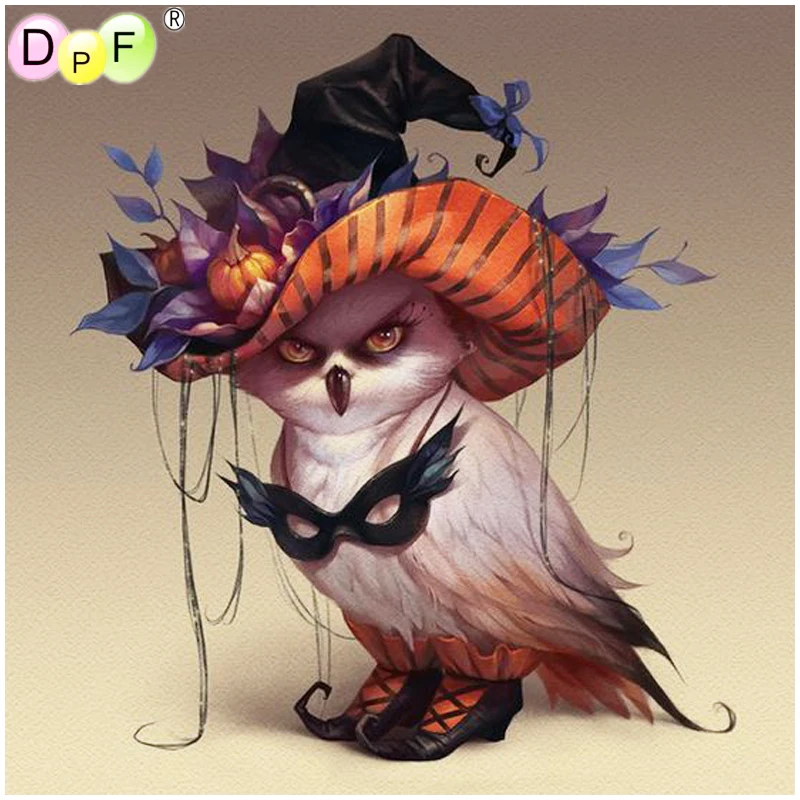 

DPF 5D DIY gift full Round Diamond Painting Masquerade Owl Magic Cube Cross Stitch crafts Diamond Embroidery Mosaic Home Decor