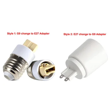 

Lot 10pcs High Quality E27 to G9 or G9 to E27 adapter Conversion Socket Fireproof Material Socket Adapter Led Lamp holder
