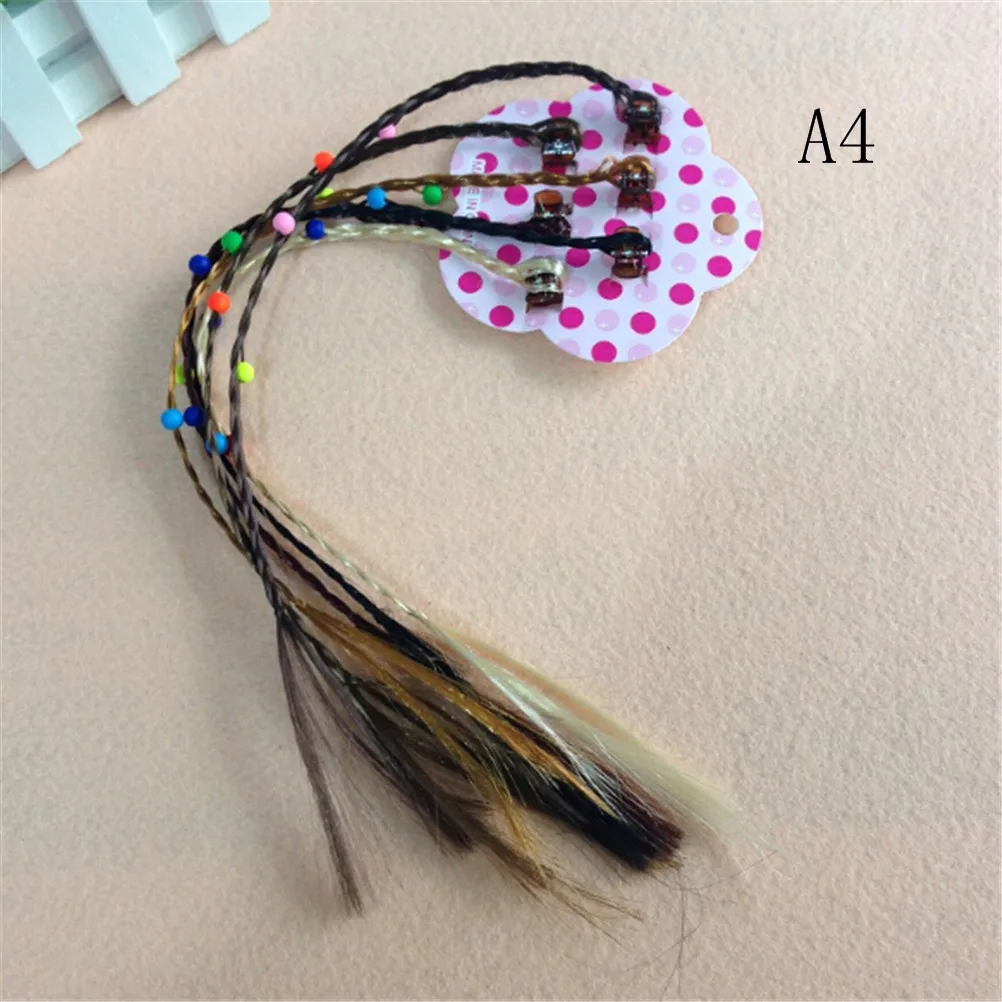 6Pcs Colorful Cartoon Elastic Hair Clip Wig Tiara Hair Tie Kids Girls