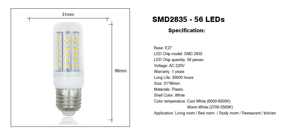 10 шт. лампада светодиодный светильник E27 220 В 24 36 48 56 69 72 96 Светодиодный лампы кукурузы SMD 5730 lamparas de Bombillas светодиодный светильник ампулы светильник Инж