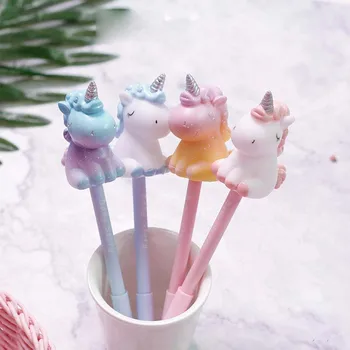 

Cartoon Unicorn Gel Pen Cute Animal 0.5mm black ink Signature Pen Papelaria School Office writing Supplies Promotional Gift