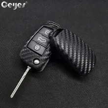 Ceyes авто-Стайлинг Авто углеродное волокно ключ чехол держатель чехол для Audi C200 A3 A4L B7 B6 B8 C5 C6 Q5 Q7 A6L B9 A6 аксессуары