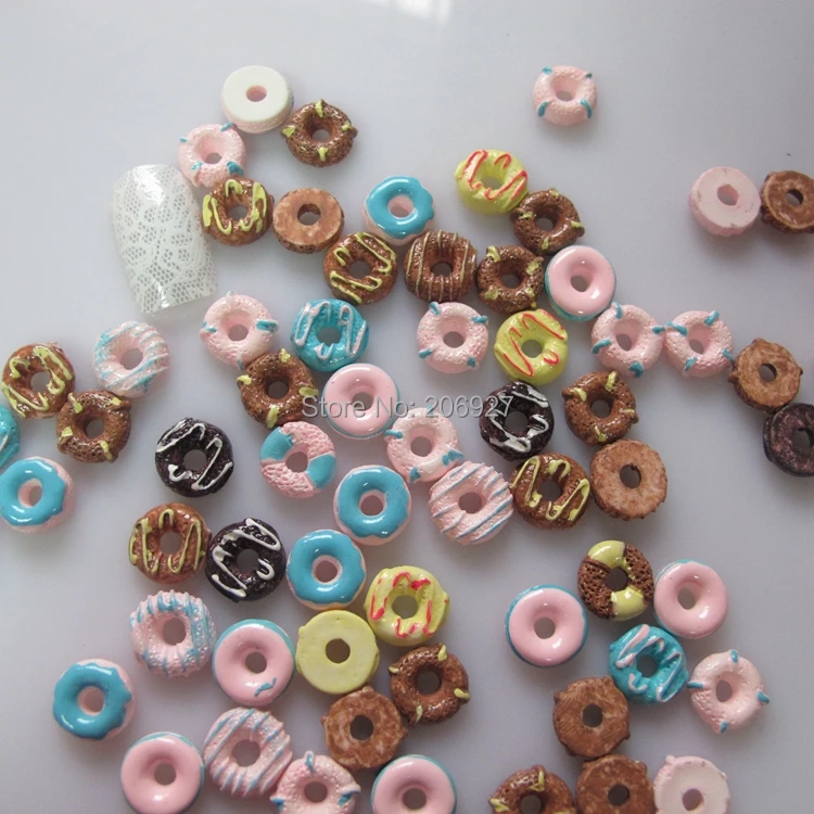 

#10 30pcs Cute Mix Donut Shape Nail Resin Decoration Outlooking