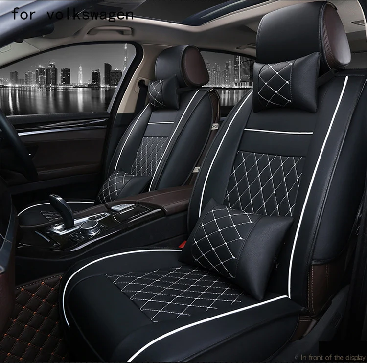 OUZHI easy clean firm grid pu leather car seat cover for vw polo passat
