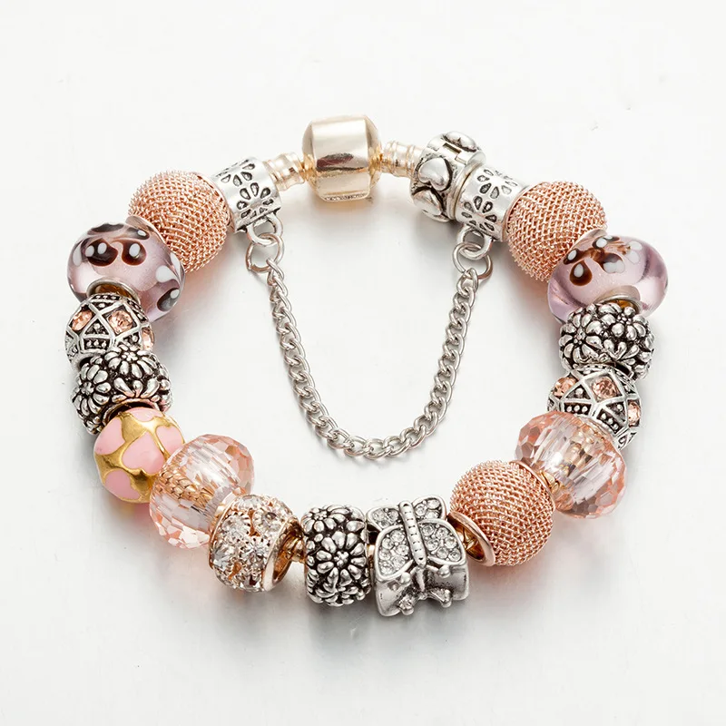 

Fashion Jewelry Bracelets.Pandora's bracelet,Crystal glass beads bracelet,Girl's gift