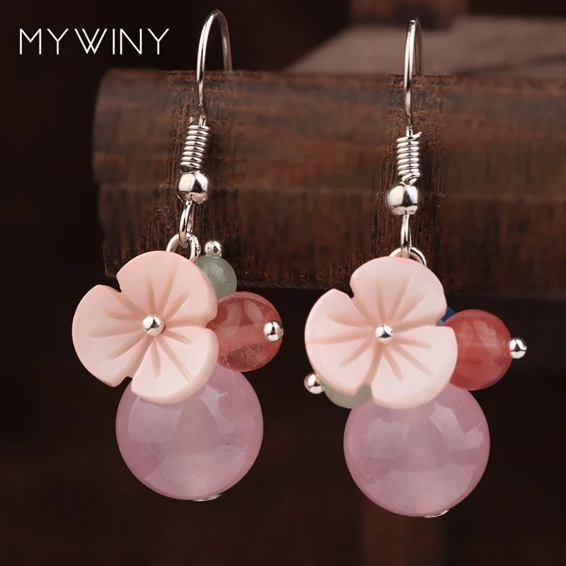 

Summer cool 6 colors exotic earrings handmade shell jewelry fashion earring ,colorful shell nature stones drop earrings