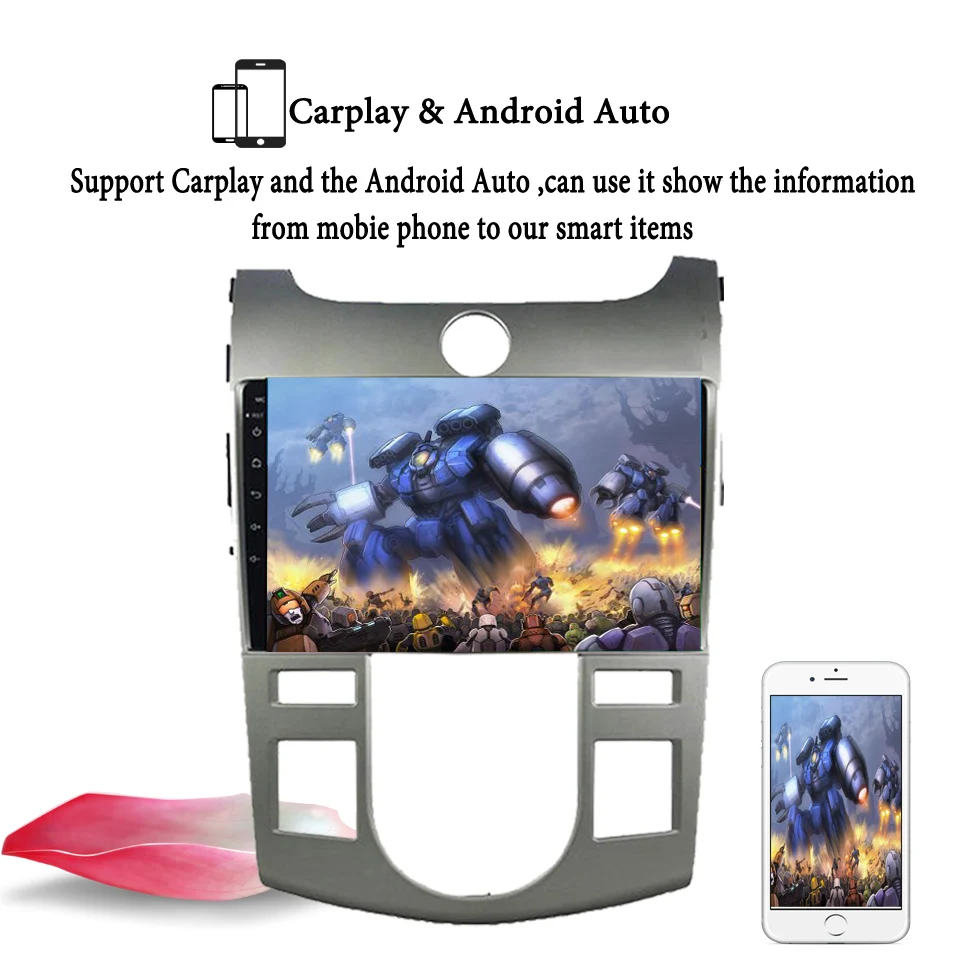 Cheap 9" android 9.1 Car Radio DVD Player for KIA forte 2009-2014 GPS Navigation Tape Recorder support DVR Camera Rear Carplay 4+64GB 8