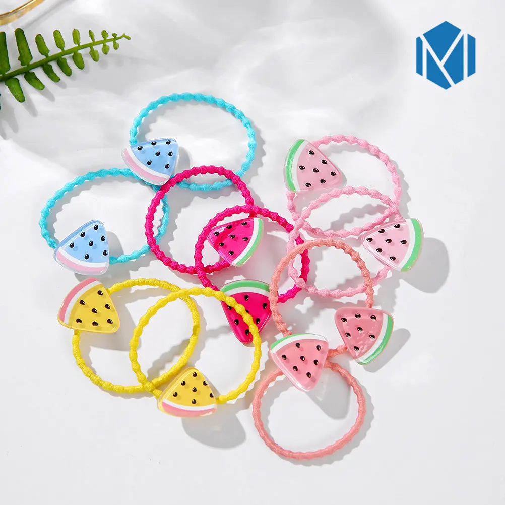 

M MISM INS New Style Fruit Gum For Hair Girls Pendant Elastic Hair Bands Girls Ponytail Holders 10 Pieces\ Set Hair Accessories