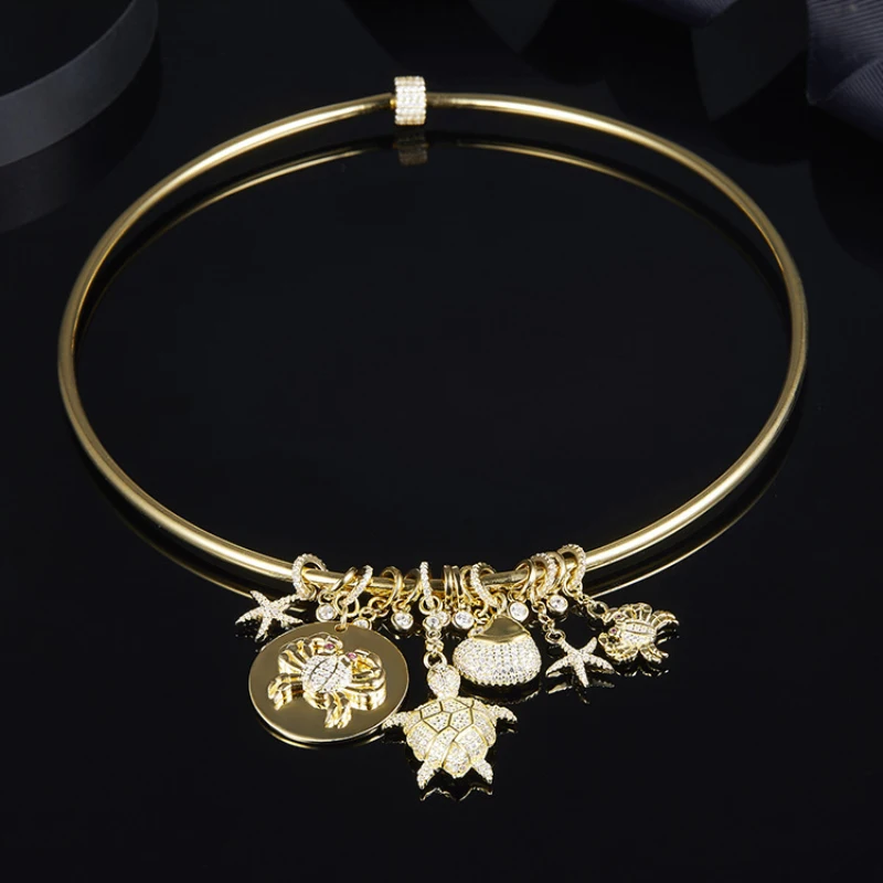 

Underwater World Necklace 925 Sterling Silver Inlay Zircon Elegant Jewelry Fits Monaco Jewelry with Women's Gift Jewelry