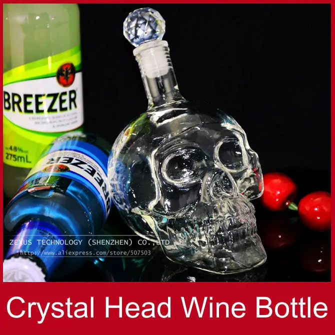 Novelty items Unique Gifts Mini Liquor Crystal Head Shot Skull Glass Wine Corked Bottle Flasks