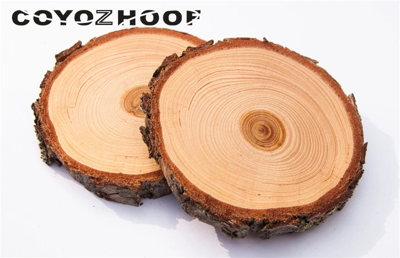 

10Pcs Wood Slices Multi-size Slices Rustic Wood Rounds With Rough Bark for Rustic Crafts Wood Slice Christmas Ornaments Crafts