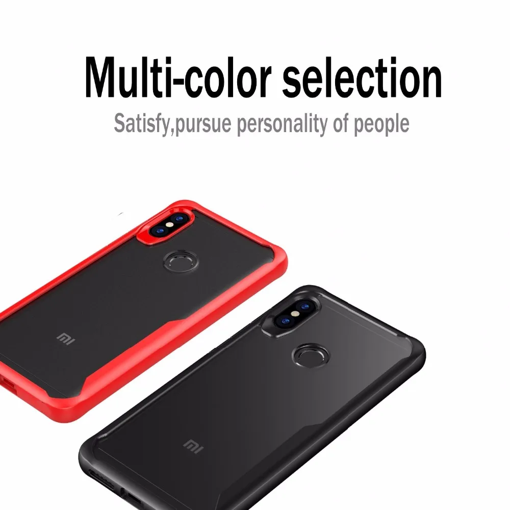 

For Xiaomi Redmi Note 5 6 Pro Case Silicone Hybrid Transparent Red Cover Xiomi Mi A2 Lite 8 SE Pocophone F1 Max 3 Mix 2S 2 Cases