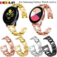 20 мм ремешок для samsung galaxy Watch Active/galaxy Watch 42 мм/gear S2 ремешок из нержавеющей стали замена кристалл женский браслет
