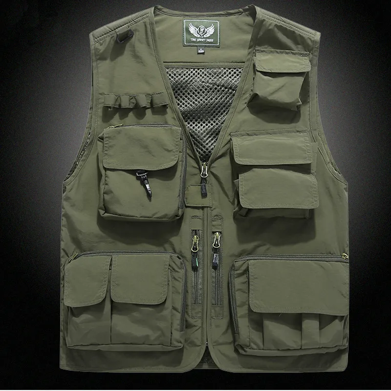 

Outdoor Fishing Vests big size 6XL Quick Dry Mesh Tactical Ultralight Fishing Vest Warm Military Camping Vest Men MultiPocket