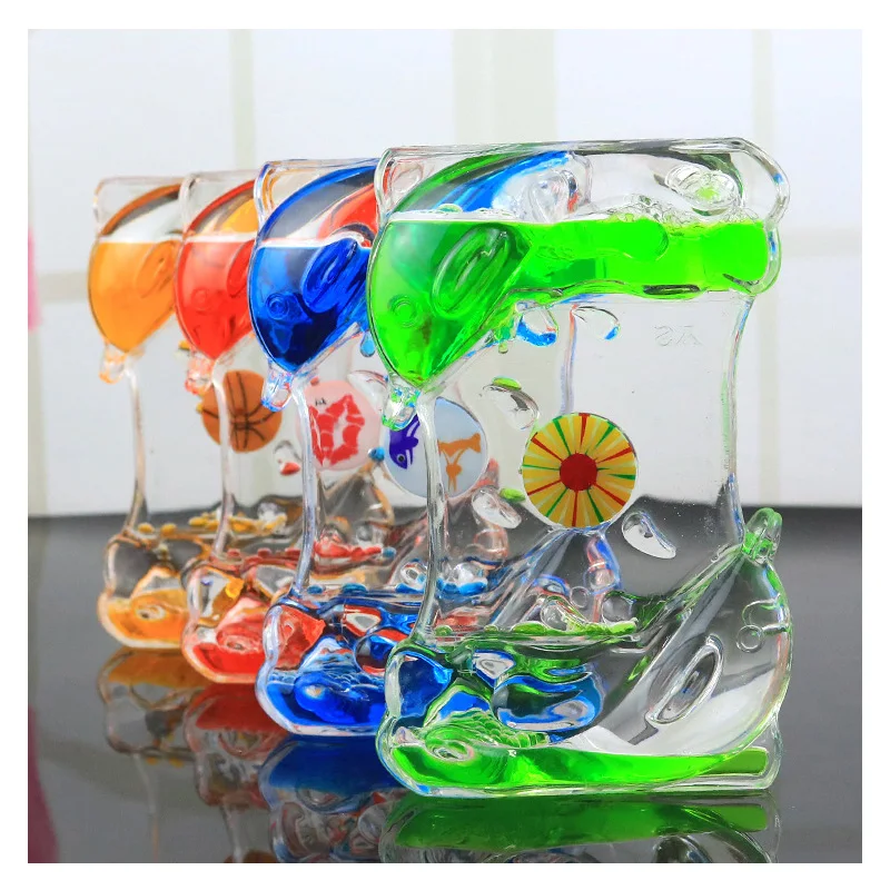 Акриловые песочные часы, таймер, дельфин, капля масла, утечка жидкости ...