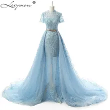 Новинка, платья знаменитостей в стиле Русалочки со шлейфом и глубоким декольте,, вышивка пайетками, бисером, металлическим поясом, платья знаменитостей K144