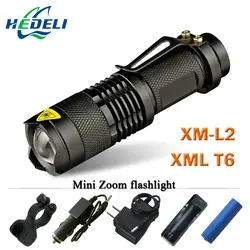 Мини Увеличить светодио дный CREE XML T6 XM-L2 фонарик lanterna светодио дный факел мощный Перезаряжаемые фонари 3800 люмен Применение 18650 аккумулятор
