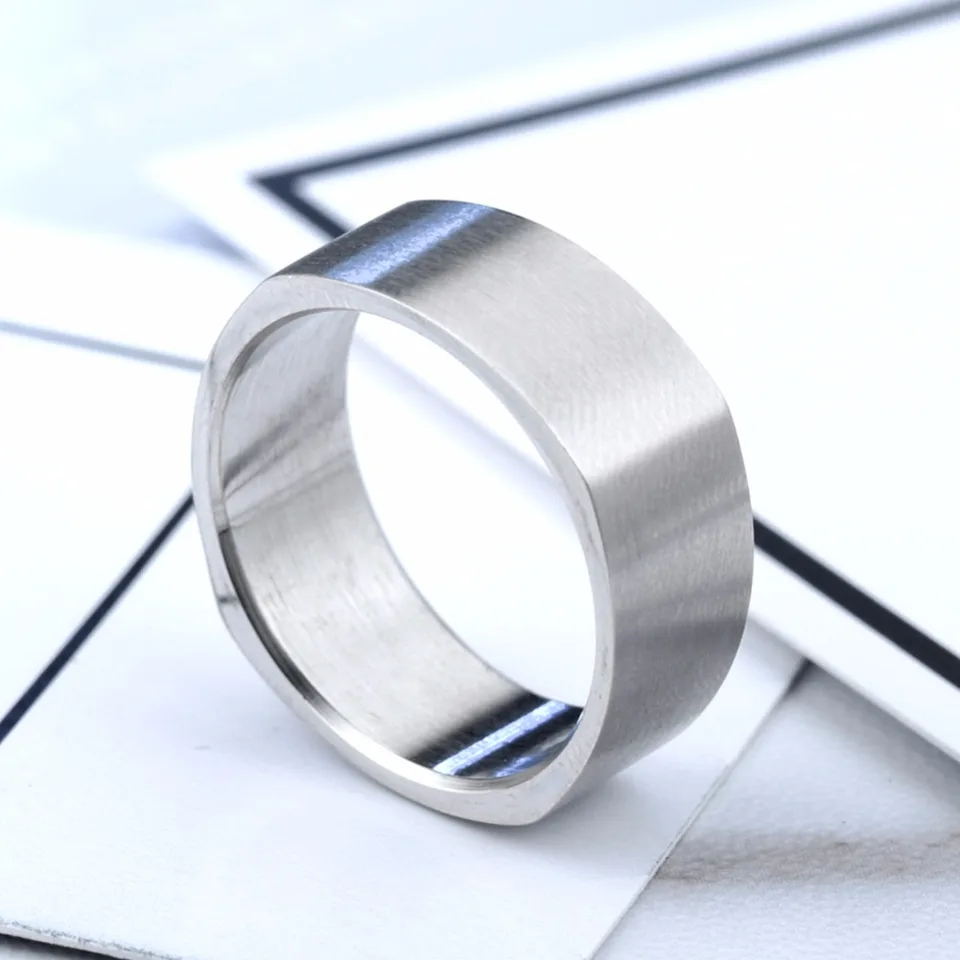 10mm Scrub In Acciaio Inox Anello Di Nozze Di Fidanzamento Anelli Quadrati Uomini Donne Ring Man Women Square Ringring Men Aliexpress