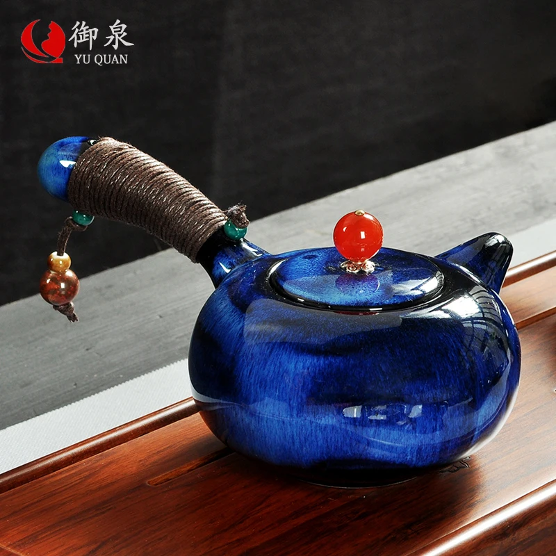 

Creative Ceramic Teapot Charm Kiln Process Kungfu Tea Set Chinese Traditional Tea Pot Exquisite Ceramic Teapot Kettle