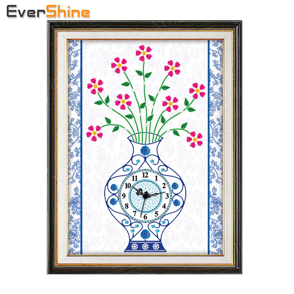

EverShine,Special Shaped,Clock,Diamond Mosaic Sale,5D Diamond Embroidery Painting Cross Stitch Flower,Picture Rhinestones Gifts