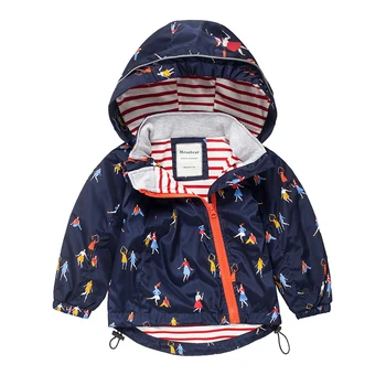 

M29 Spring Autumn Fashion Boys Girl Blue Coat Hoodie Child Jacket Girl Tops Windbreaker Child Thin Coat Child Thin Jacket