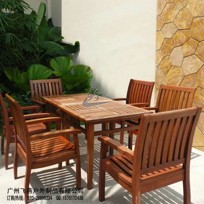 Guangzhou Outdoor Leisure Furniture Wood Desks And Chairs