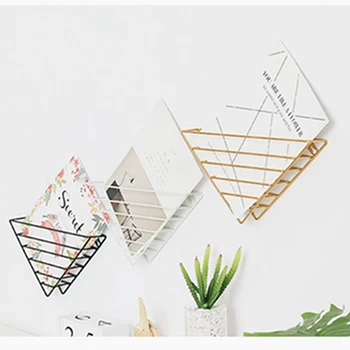 

Wrought Iron Storage Rack Nordic Decoration Wall Magazine Racks Magazine Organizer Shelf Newspaper Holder Living Room Wall Decor