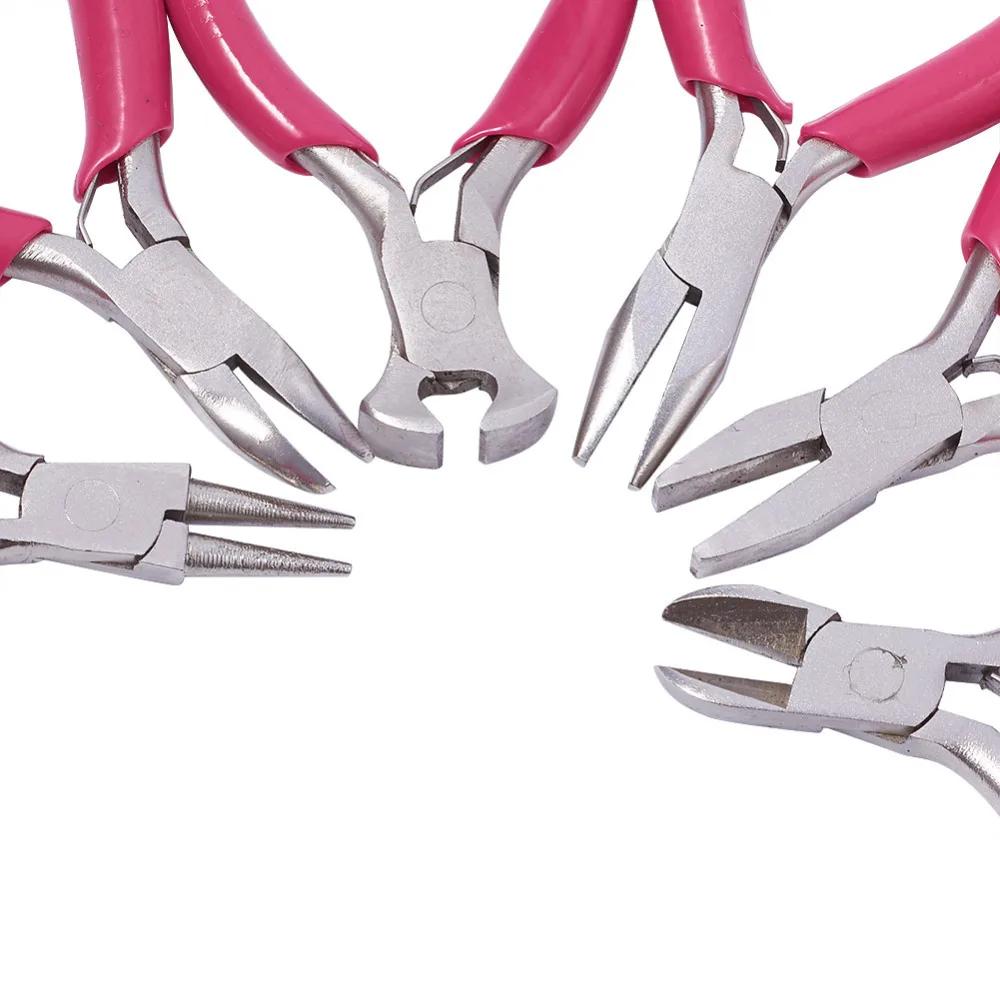 Mini Jewelry Plier DIY Jewelry Tools & Equipments For Jewelry Making Carbon Steel Deep Pink, 70~80x40~52x6~9mm