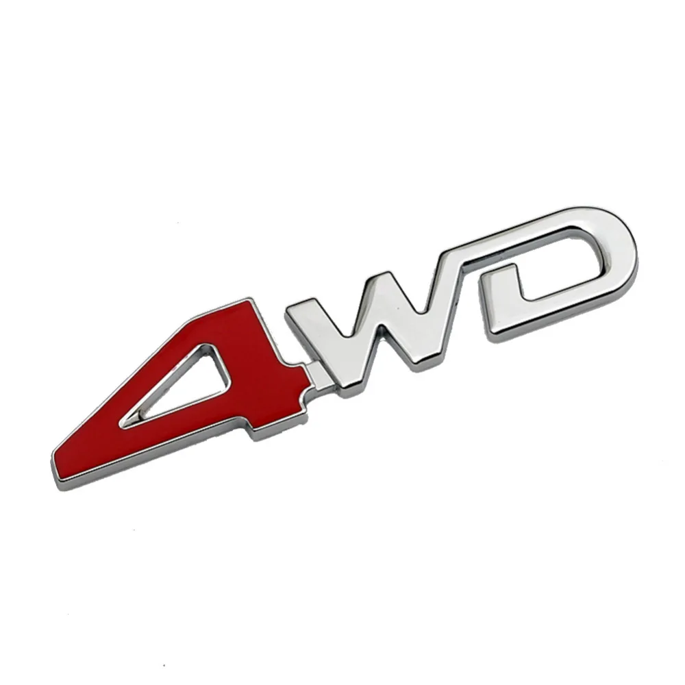 

4WD 4 Wheel Drive Car Rear Emblem Logo Sticker Zinc Alloy Plating Metal Sticker Decal for Four Wheeler Off-Road SUV SUVS Styling
