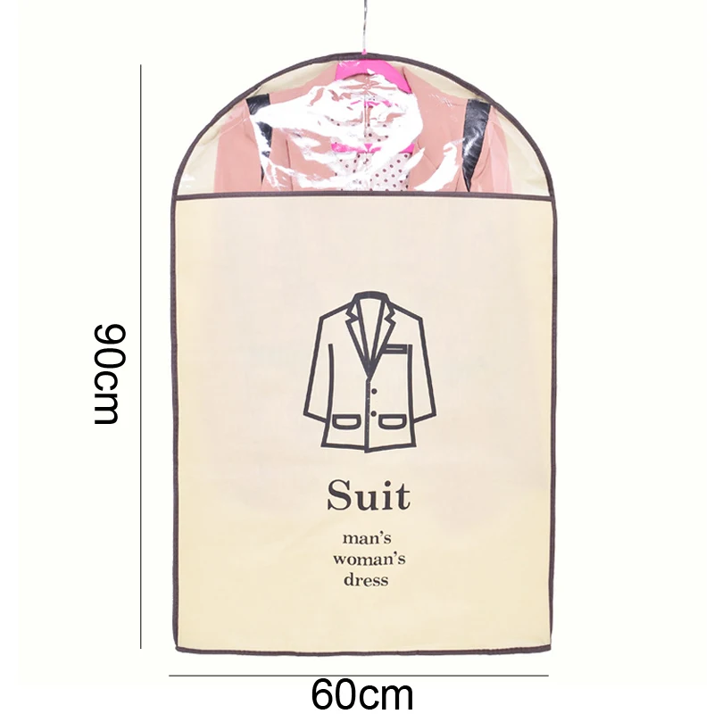 Детский чехол для одежды для защиты от пыли, сумка, пальто, костюм, подвесная сумка для хранения одежды, нетканый Прозрачный чехол для хранения, органайзер для гардероба, Прямая поставка - Цвет: suit-90-60cm