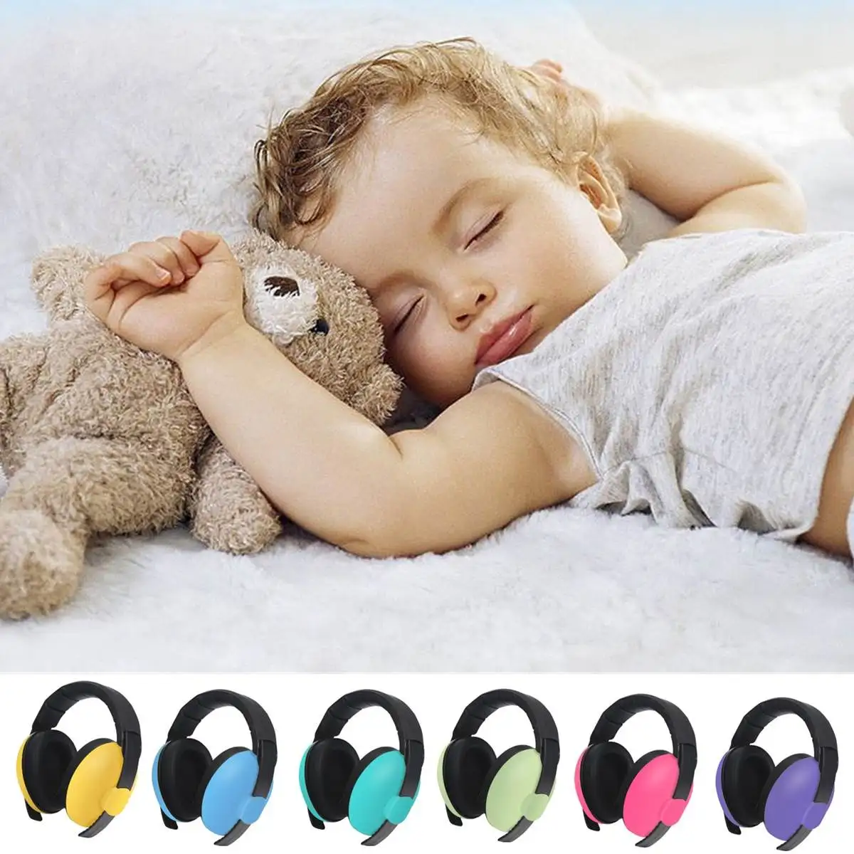 

Ear Protector Adjust Baby Earmuffs Hearing Protection Ear Defenders Noise Reduction Safety for 3 Month-5 Years Old Child Baby