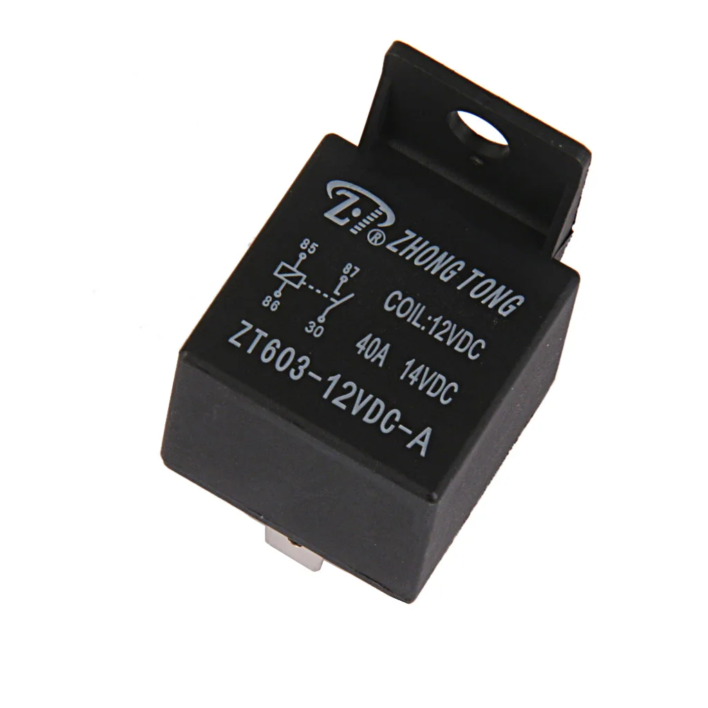 Automotive Relay 4 Pin SPST Contact Arrangement Quick Connect Terminal 40 Amp 12V DC Relay Auto Replacement Parts