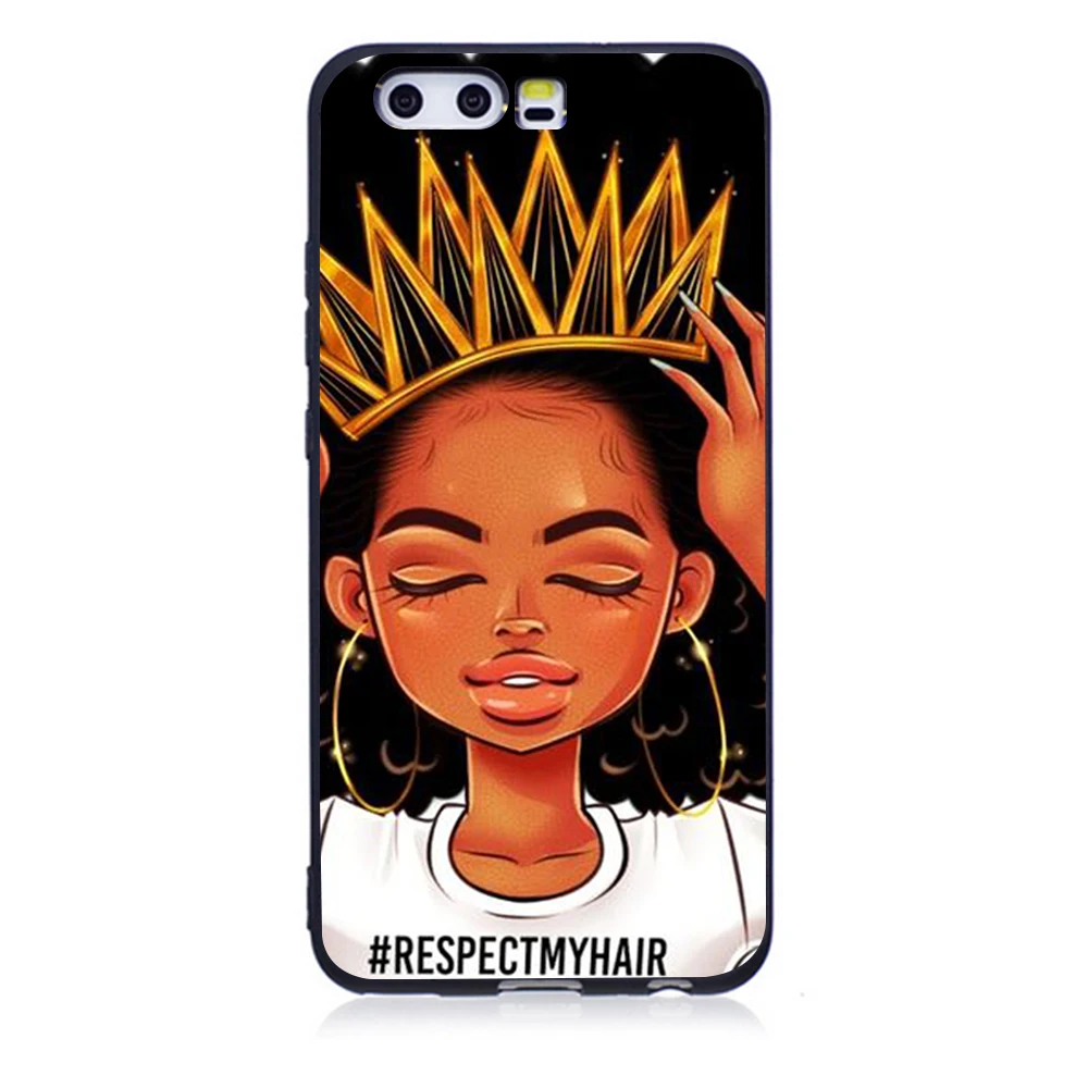 2bunz Melanin Poppin Aba черный мягкий ТПУ чехол для телефона Huawei P8 Lite 2017 P10 P20 P9 2016