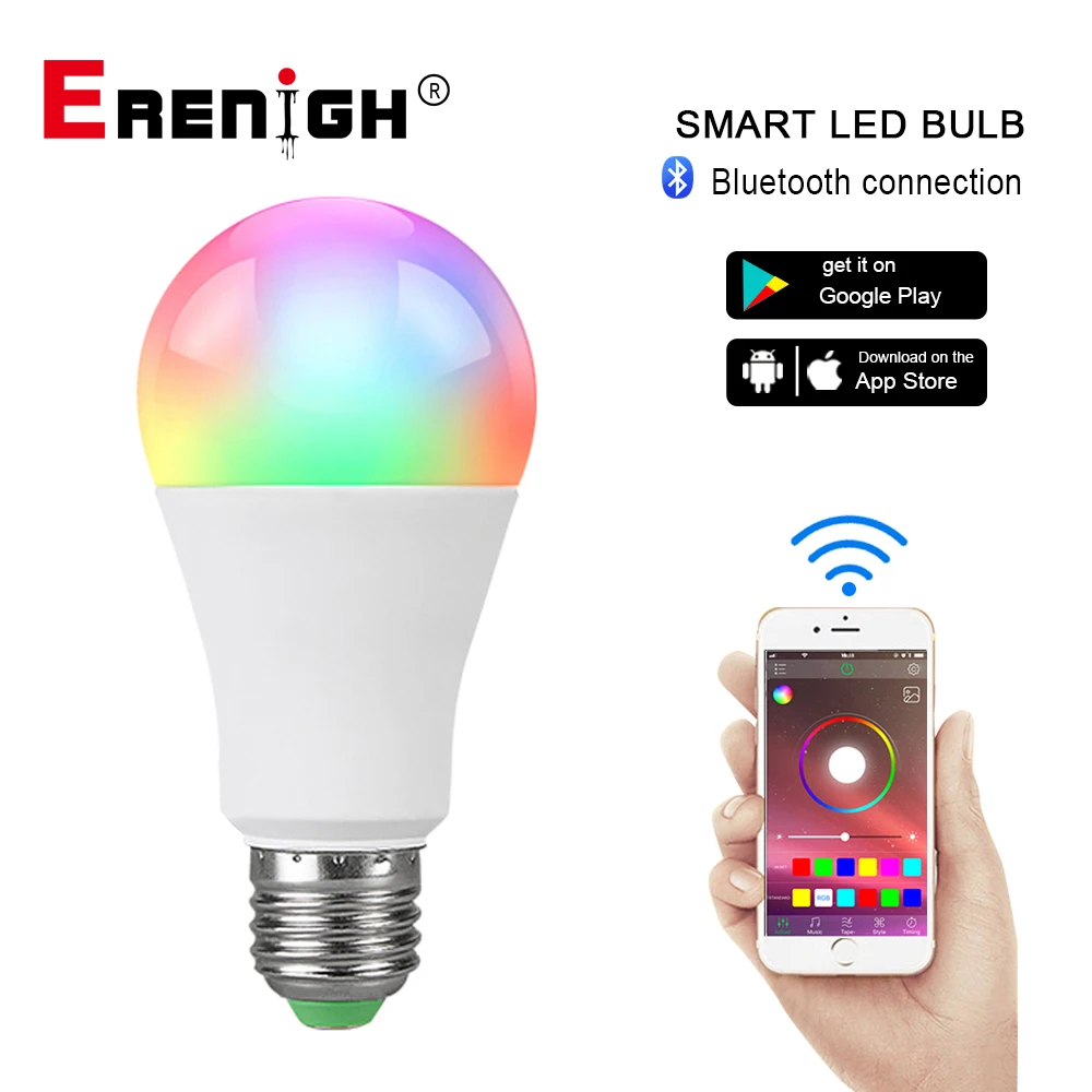 Затемняемая умная E27 светодиодная лампа 85-265 в 15 Вт Bluetooth приложение rgbw-контроль