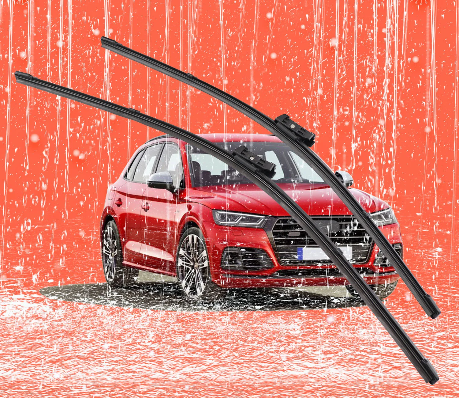 2 pcs Front Windshield Bracketless Wiper Blades Set 24"+20" for Audi Q5