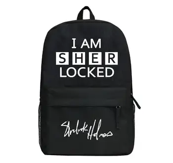 

2014 Hot TV Sherlock Name Print Boys Girls School Backpacks Bags Cosplay Costume