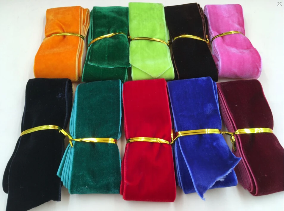 

10colors Choices 38mm X 5yards (none stretch) single face nylon velvet ribbon velour ribbons webbing DIY accessories