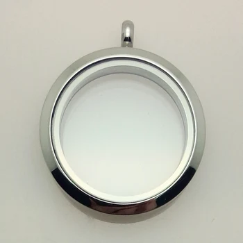 

10pcs/lot 30mm stainless steel plain floating living memory glass locket