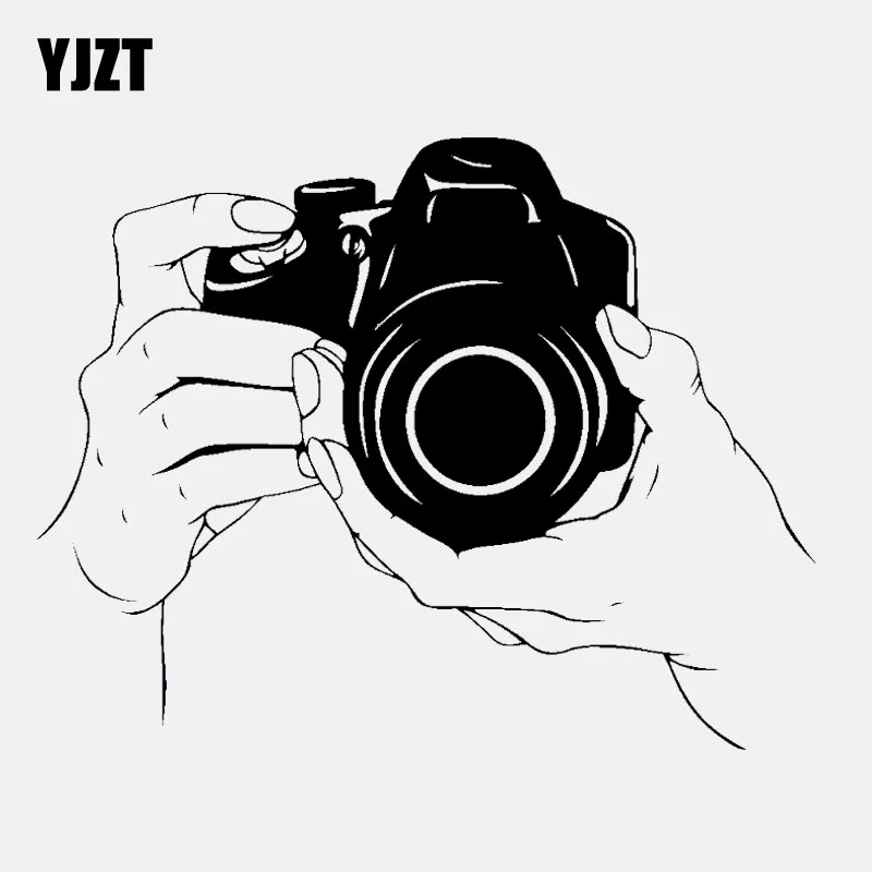 YJZT 15,2 см* 11,9 см Высококачественная виниловая наклейка на камеру для фотографа, черная/Серебристая Автомобильная наклейка C22-0819