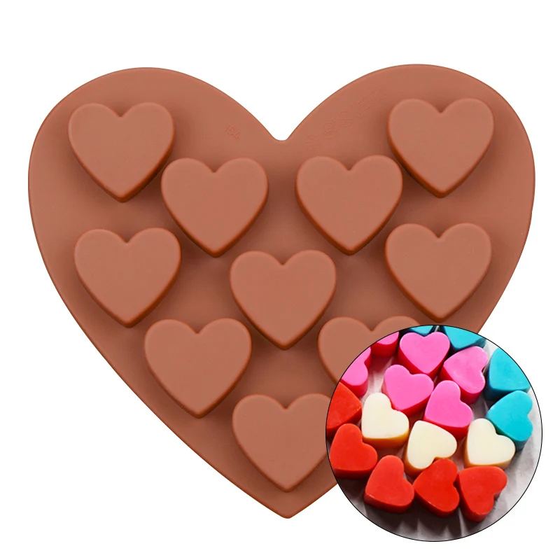 Легкие силиконовые формы для шоколада, для выпечки букв, цветов, 3d формы сердца, формы для выпечки, конфеты, липкий поднос, формы для торта - Цвет: 15.6X14X2.4