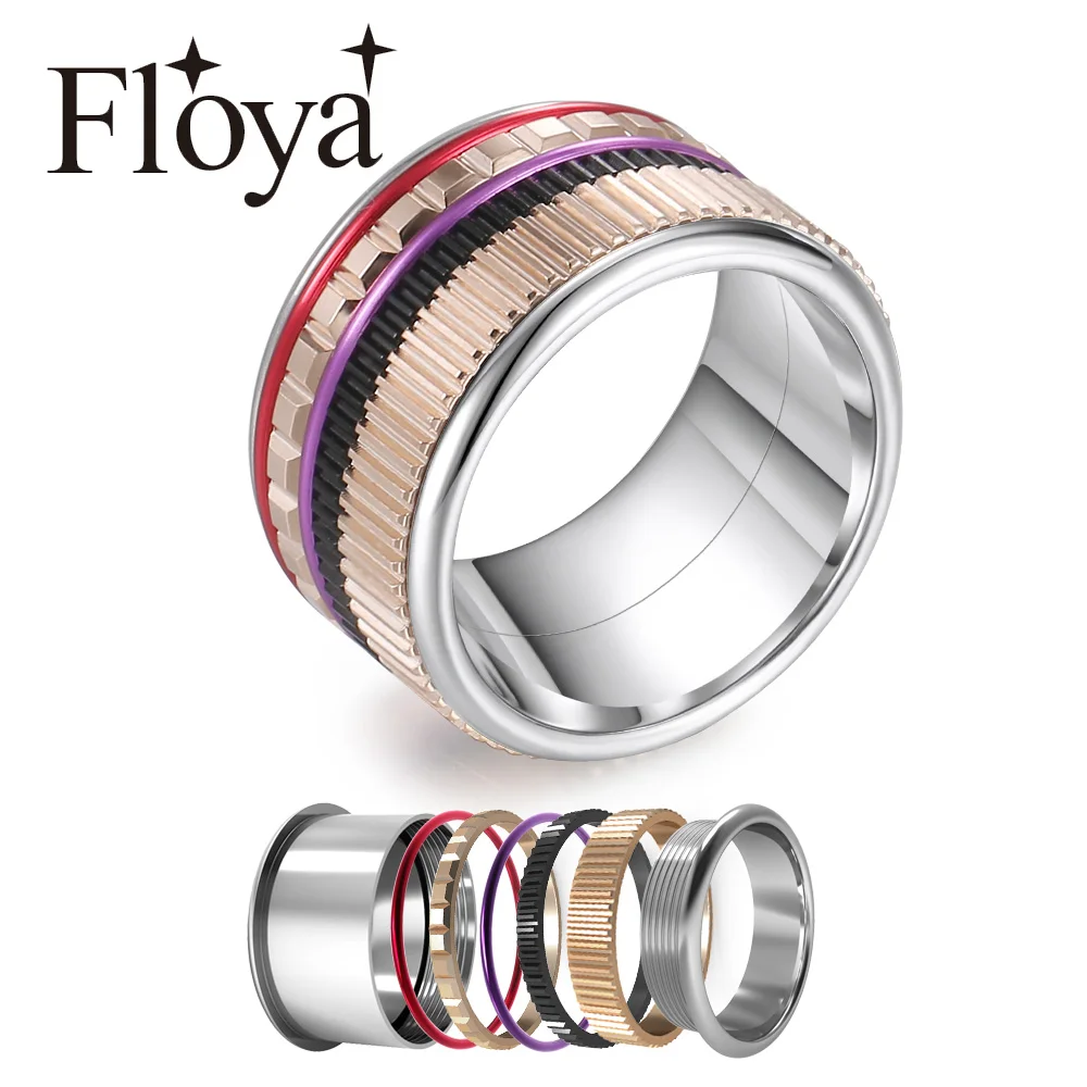 

Cremo Gear Stainless Steel Rings For Women Meditation Wedding Band Ring Machinery Combination Interchangeable Fidget Ring