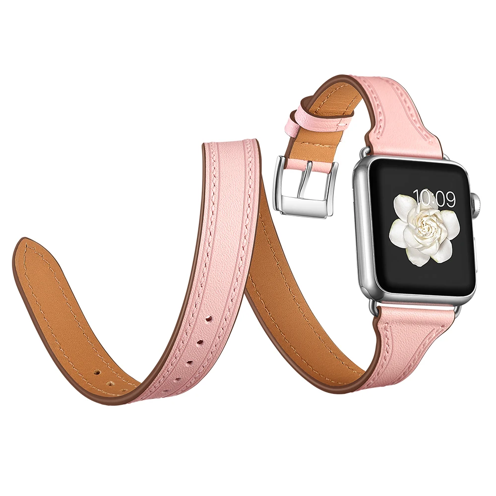 Ремешок из натуральной кожи для часов Apple Watch 38 мм 44 мм, браслет VIOTOO кожаный женский ремешок для часов 38 мм 42 мм