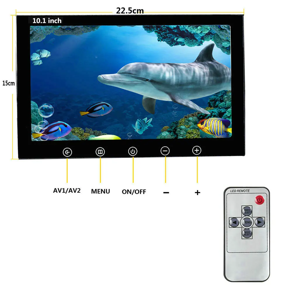 PDDHKK 10 بوصة 1000TVL LCD شاشة ملونة تحت الماء الصيد كاميرا 15 قطعة المصابيح البيضاء + 15 قطعة الأشعة تحت الحمراء مصابيح صياد السمك للرؤية الليلية