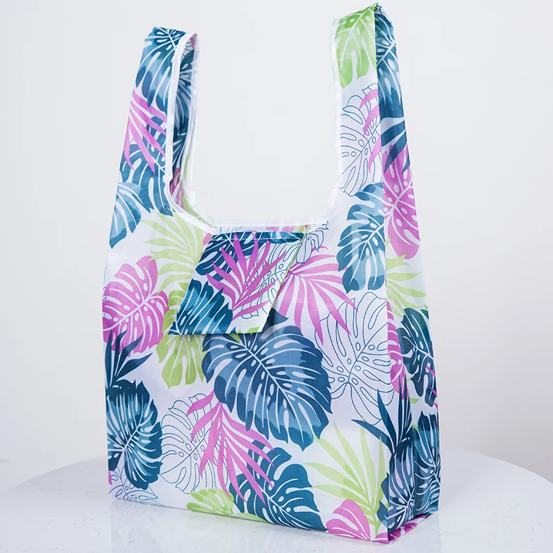 Зеленая Складная многоразовая эко хозяйственная сумка Цветок Tote складной розовый Фламинго Карманный мешочек сумки Сумки для хранения