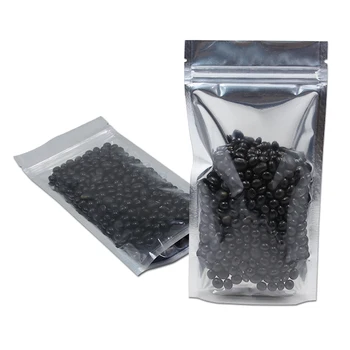 

Doypack Clear Plastic Aluminum Foil Zipper Bag Resealable Stand Up Pouch Mylar Foil Bag For Dried Food Bean Sugar Storage