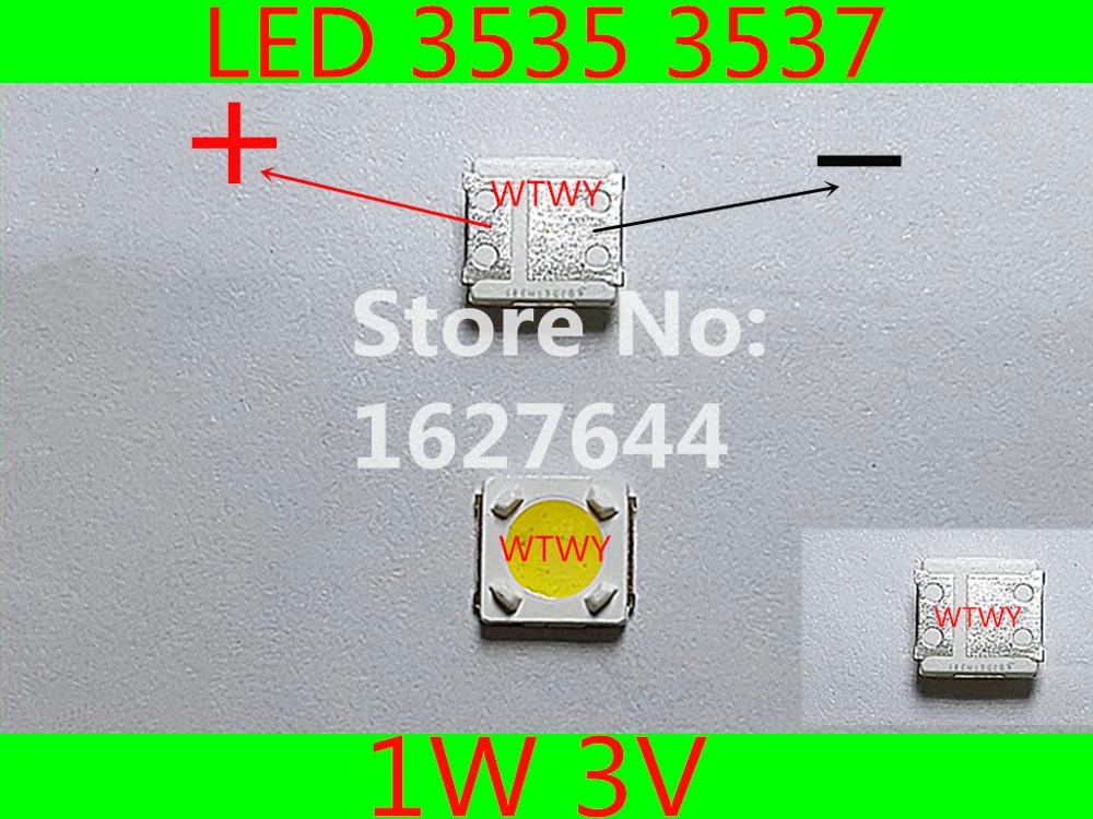 LED Backlight Lumens Tv White 100pcs 1W 3V 3535 3537 LCD for TV Application